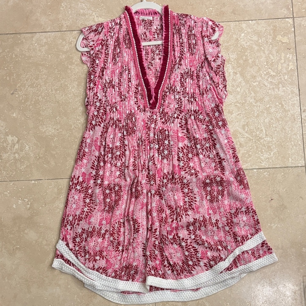 Pink and White Poupette cover up dress